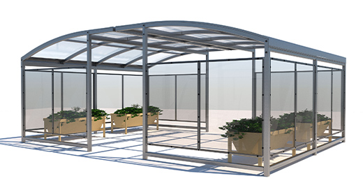 outdoor growing room or greenhouse